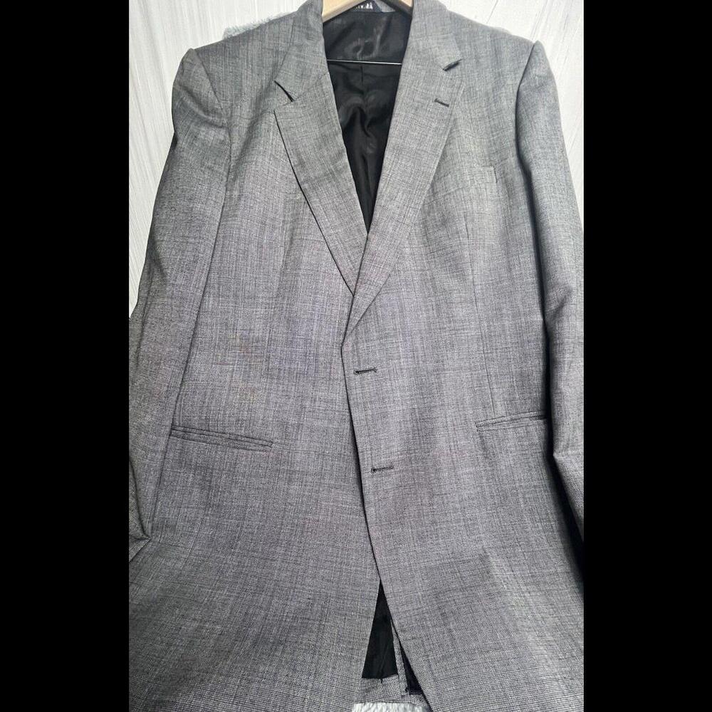 Burberry Blazer Men 48L Gray Vintage‎ 1989 Grandpa Coat Suit Jacket Fall Career